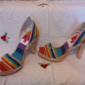 Betsey Johnson rainbow sandals